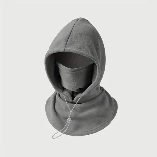 Integrated Flannel Warm Face Mask and Hat, Windproof and Warm for Outdoor Cycling, Autumn and Winter Style, Warm Hat with Neck Visor