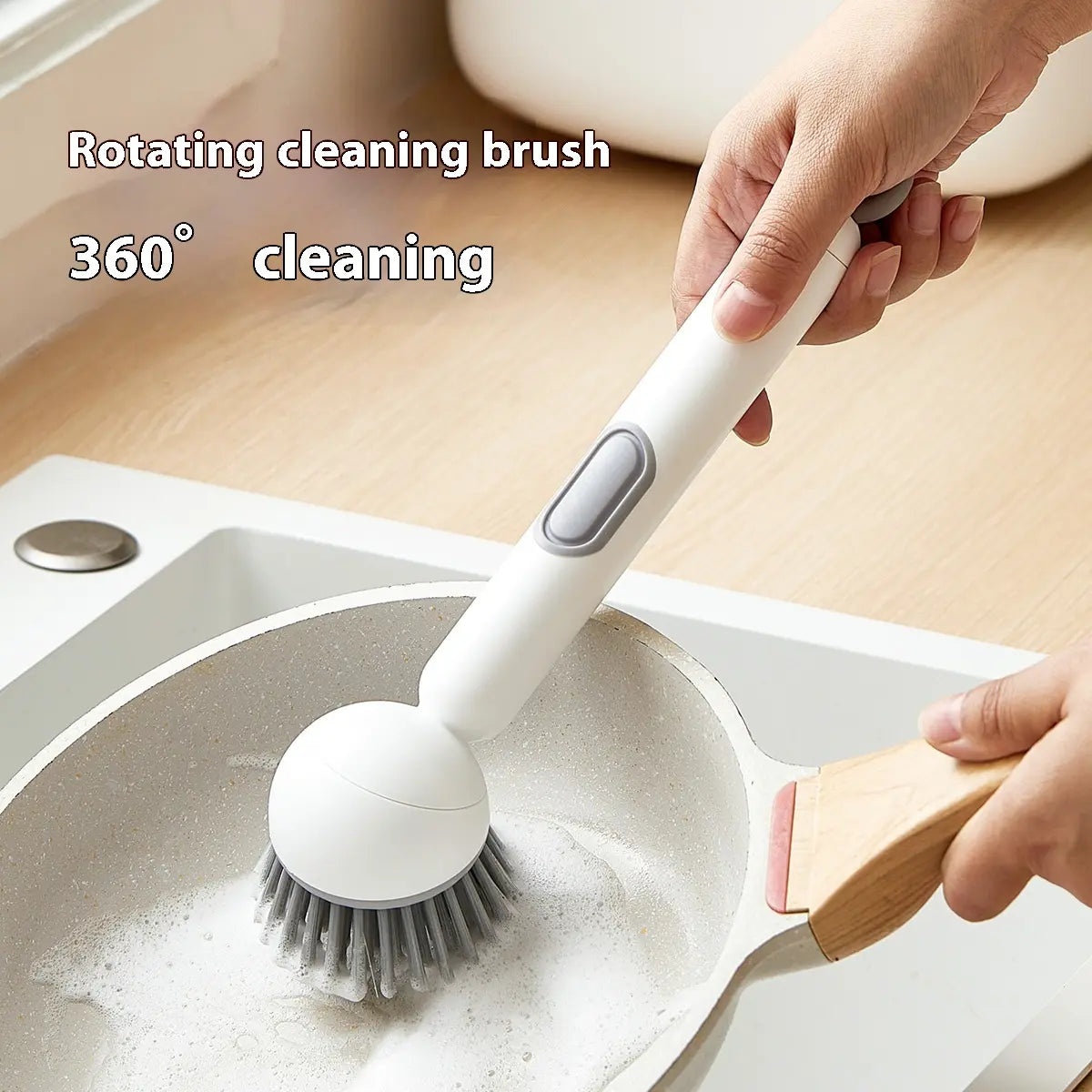 6-in-1 Soap Dispensing Dish Brush – Leak-Proof, Adjustable & Wall-Mounted