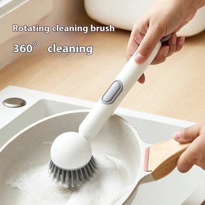 6-in-1 Soap Dispensing Dish Brush – Leak-Proof, Adjustable & Wall-Mounted