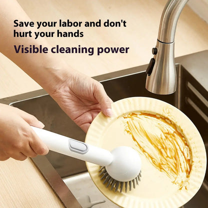 6-in-1 Soap Dispensing Dish Brush – Leak-Proof, Adjustable & Wall-Mounted