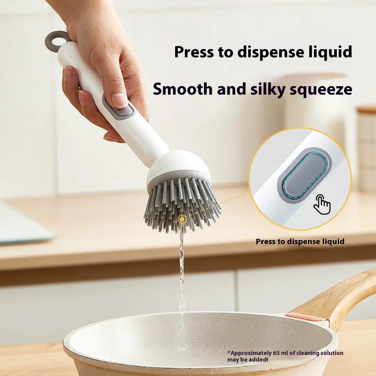 6-in-1 Soap Dispensing Dish Brush – Leak-Proof, Adjustable & Wall-Mounted
