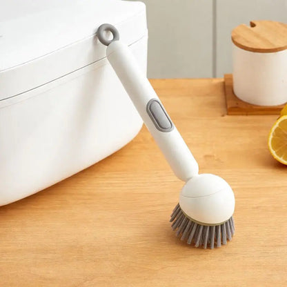 6-in-1 Soap Dispensing Dish Brush – Leak-Proof, Adjustable & Wall-Mounted
