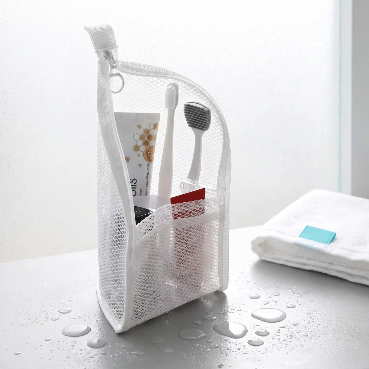 🔥LAST CHANCE!! ✨BUY 1 GET 1 FREE!!!🔥Mesh Zipper Travel Pouch – Leak-Proof Multi-Pocket Organizer for Toiletries & Makeup