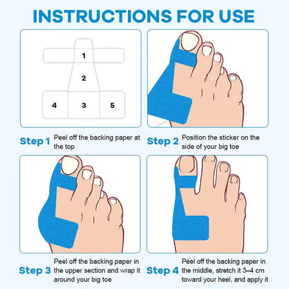 🔥 60PCS Pre-Cut Bunion Correction Kinesiology Tape – Elastic, Breathable & Hypoallergenic Latex-Free Toe Support Strips, Waterproof Adhesive Foot Patch for Hallux Valgus Pain Relief & Toe Alignment (One Size Fits All)