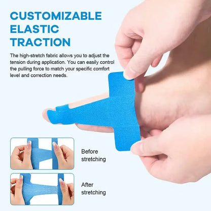 🔥 60PCS Pre-Cut Bunion Correction Kinesiology Tape – Elastic, Breathable & Hypoallergenic Latex-Free Toe Support Strips, Waterproof Adhesive Foot Patch for Hallux Valgus Pain Relief & Toe Alignment (One Size Fits All)