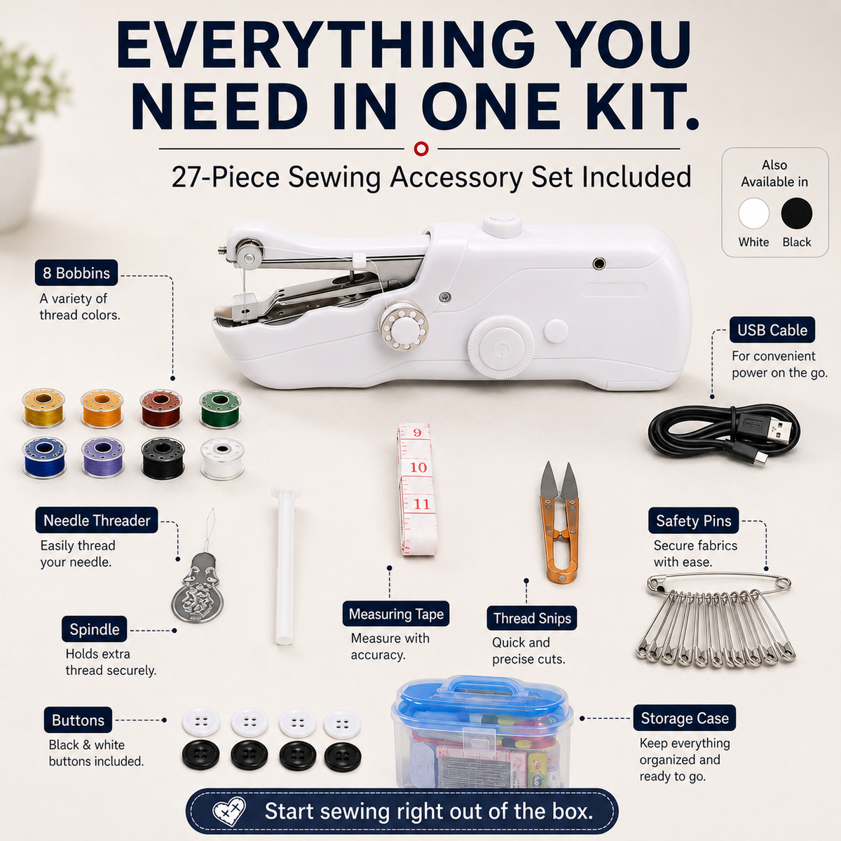 🧵Handheld Mini Electric Sewing Machine – Portable Stitcher for Quick Repairs at Home or Trave