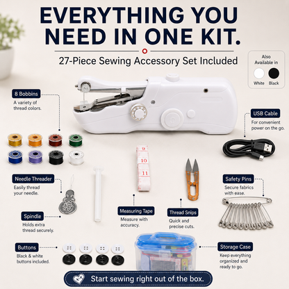 🧵Handheld Mini Electric Sewing Machine – Portable Stitcher for Quick Repairs at Home or Trave