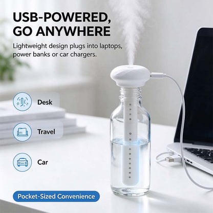 Mini USB Cool Mist Portable Donut Humidifier, Unlimited Water Tank, Small Desktop Mist Maker 💧