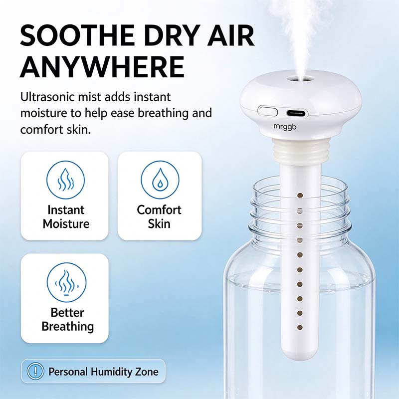Mini USB Cool Mist Portable Donut Humidifier, Unlimited Water Tank, Small Desktop Mist Maker 💧