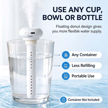 Mini USB Cool Mist Portable Donut Humidifier, Unlimited Water Tank, Small Desktop Mist Maker 💧