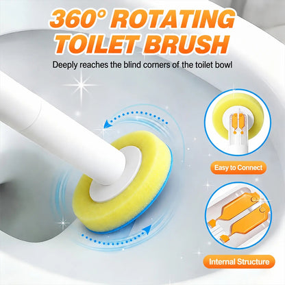 Toilet Brush Kit – 24 Refills, Touch-Free Spinning System, Long-Lasting 4-Month Clean
