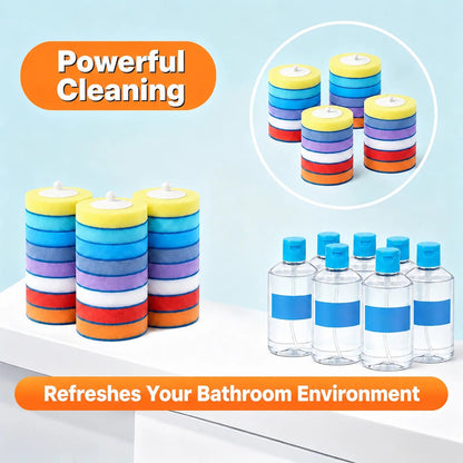 Toilet Brush Kit – 24 Refills, Touch-Free Spinning System, Long-Lasting 4-Month Clean