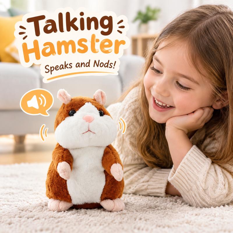 🥳2026 BESTSELLER🥳💞100K+ SOLD! 🐹✨ 50% OFF! Talking Hamster Plush – mimics your voice, auto head-shaking, endless laughs for kids & adults. The ultimate gift & pet toy! 🎁💚