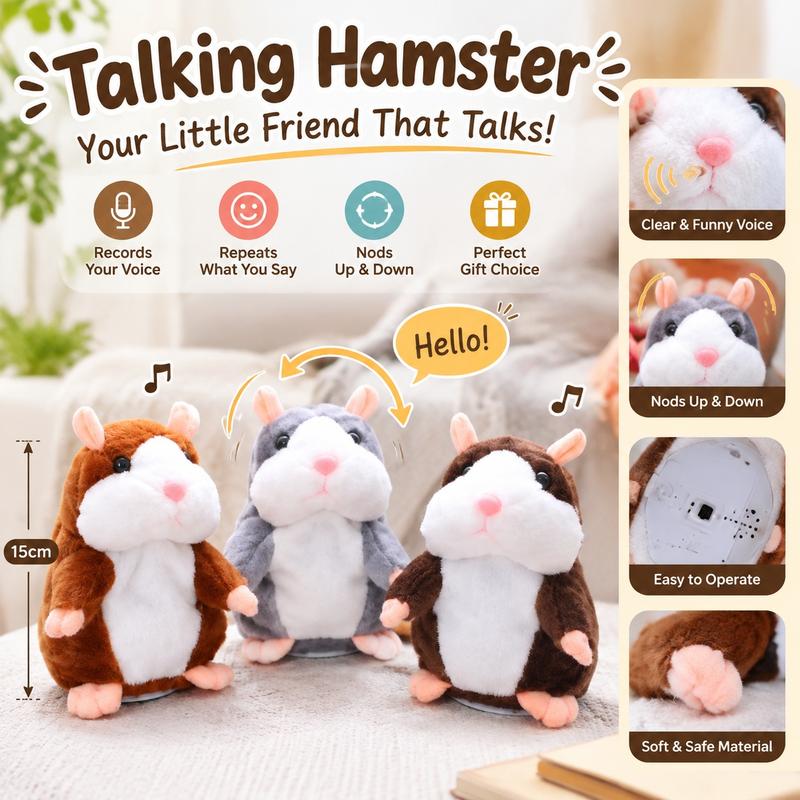 🥳2026 BESTSELLER🥳💞100K+ SOLD! 🐹✨ 50% OFF! Talking Hamster Plush – mimics your voice, auto head-shaking, endless laughs for kids & adults. The ultimate gift & pet toy! 🎁💚