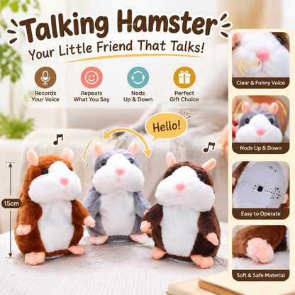 🥳2026 BESTSELLER🥳💞100K+ SOLD! 🐹✨ 50% OFF! Talking Hamster Plush – mimics your voice, auto head-shaking, endless laughs for kids & adults. The ultimate gift & pet toy! 🎁💚
