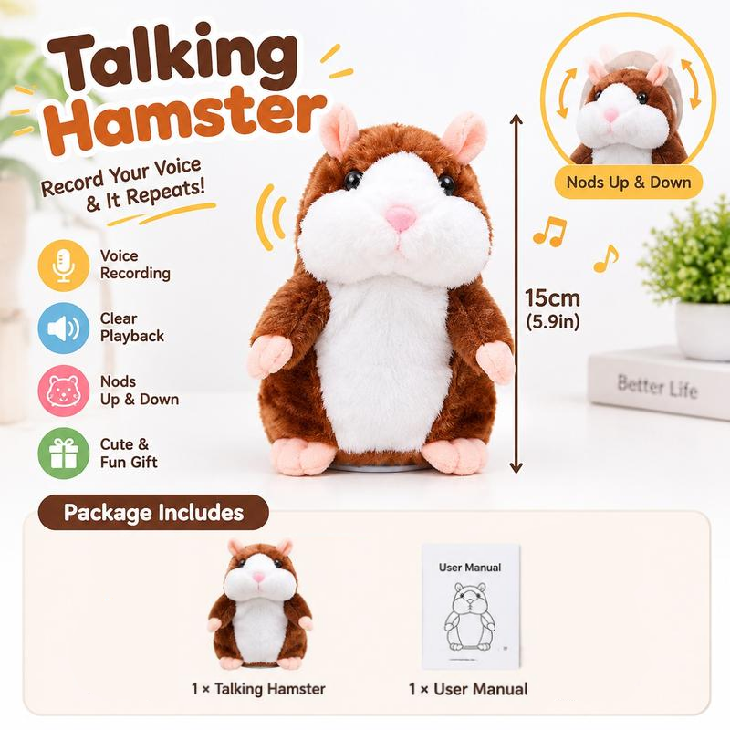 🥳2026 BESTSELLER🥳💞100K+ SOLD! 🐹✨ 50% OFF! Talking Hamster Plush – mimics your voice, auto head-shaking, endless laughs for kids & adults. The ultimate gift & pet toy! 🎁💚